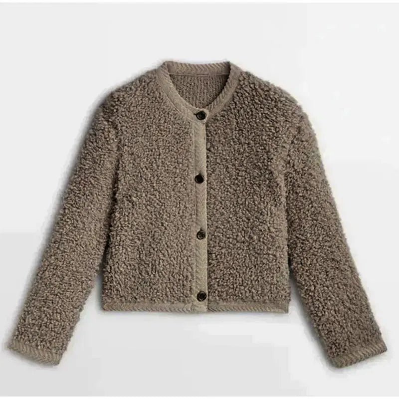 Warm Weich Gefüttert Modischer Teddy Elegant Damen Mantel