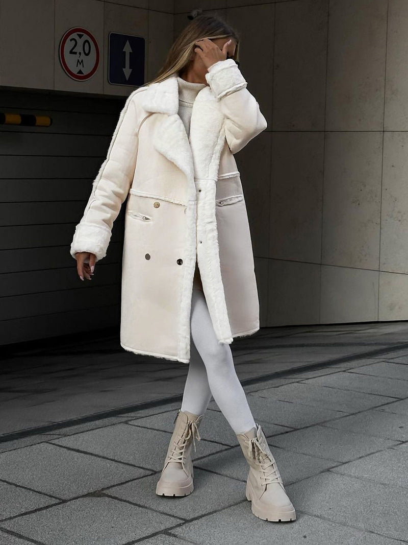 Warm Weicher Teddy Mantel Mit Flauschigem Glanz Coat
