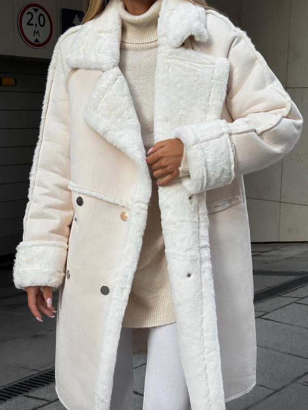 Warm Weicher Teddy Mantel Mit Flauschigem Glanz Coat