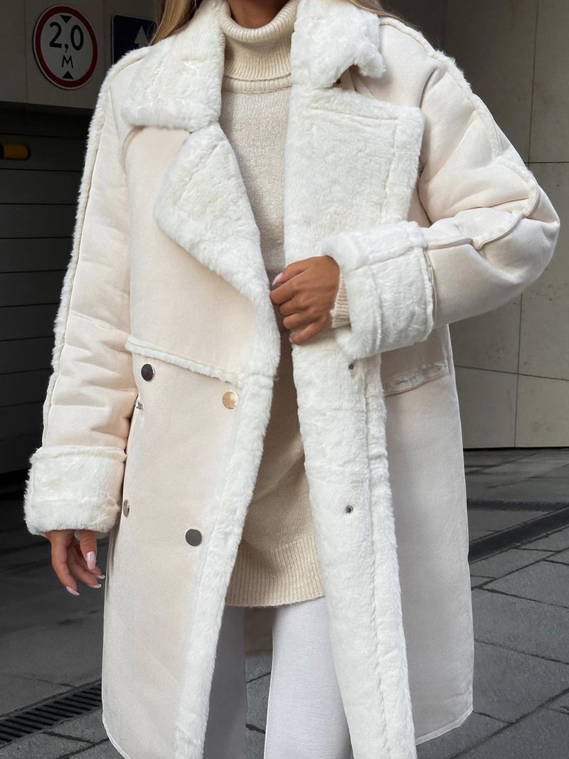Warm Weicher Teddy Mantel Mit Flauschigem Glanz Coat