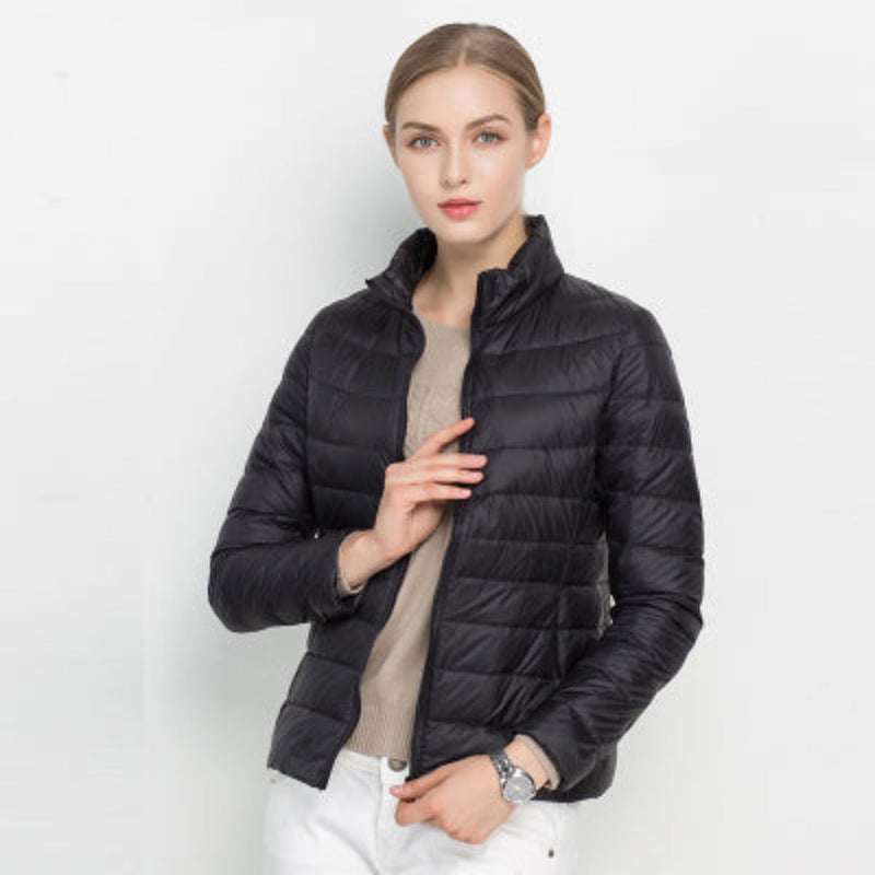 Warme Damen-Steppjacke mit langen Ärmeln