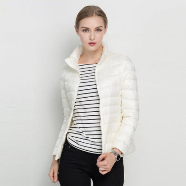 Warme Damen-Steppjacke mit langen Ärmeln