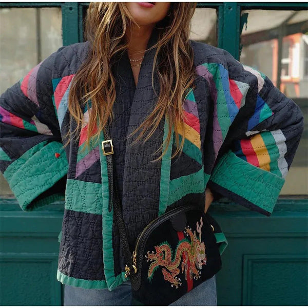Warme Damen-Winterjacke im Retro-Stil