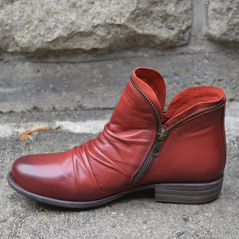 Warme Sanfte Stiefelette Mit Reißverschluss Stiefelette