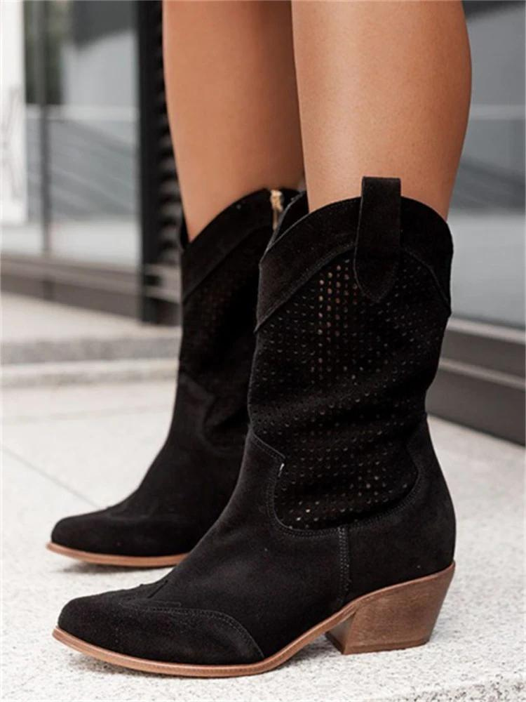 Warme Schöne Cowboy Stiefel Für Damen Stilvoll Stiefel