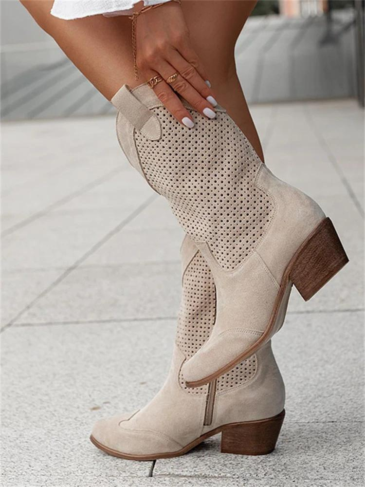 Warme Schöne Cowboy Stiefel Für Damen Stilvoll Stiefel