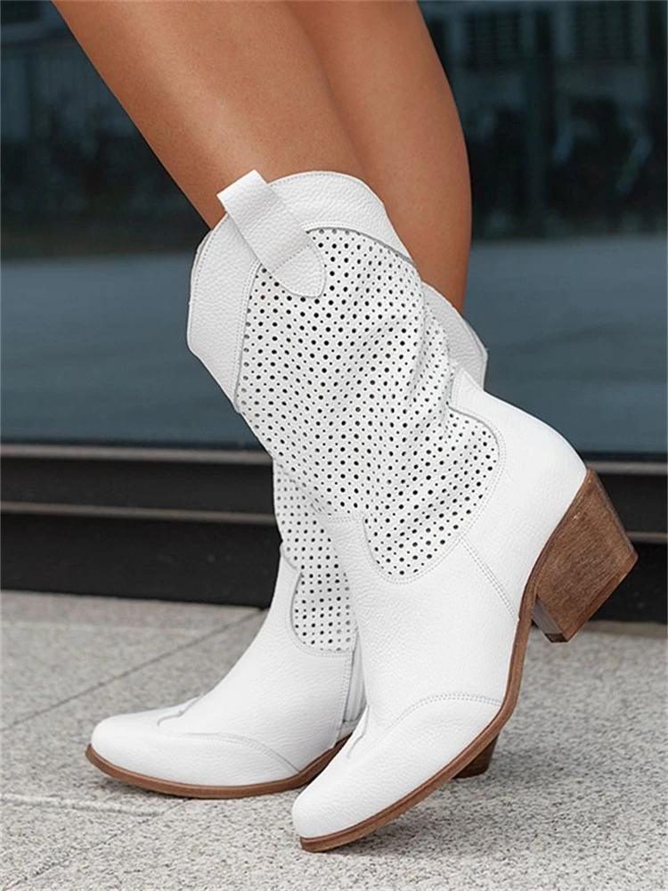 Warme Schöne Cowboy Stiefel Für Damen Stilvoll Stiefel