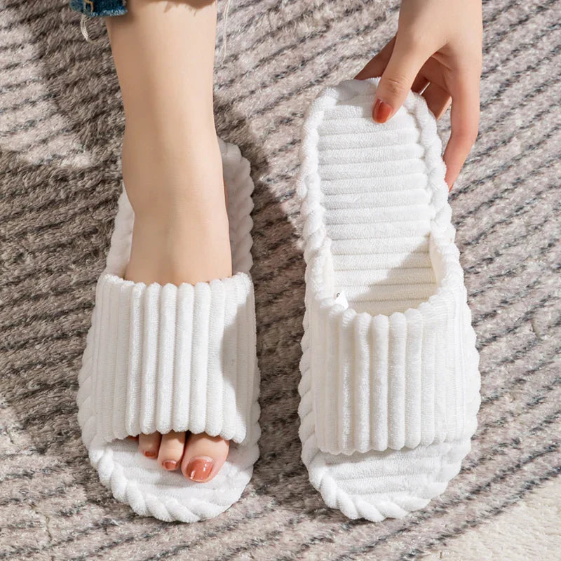 Warme Weiche Streifen Unisex Bequeme Kuschelige Hausschuhe