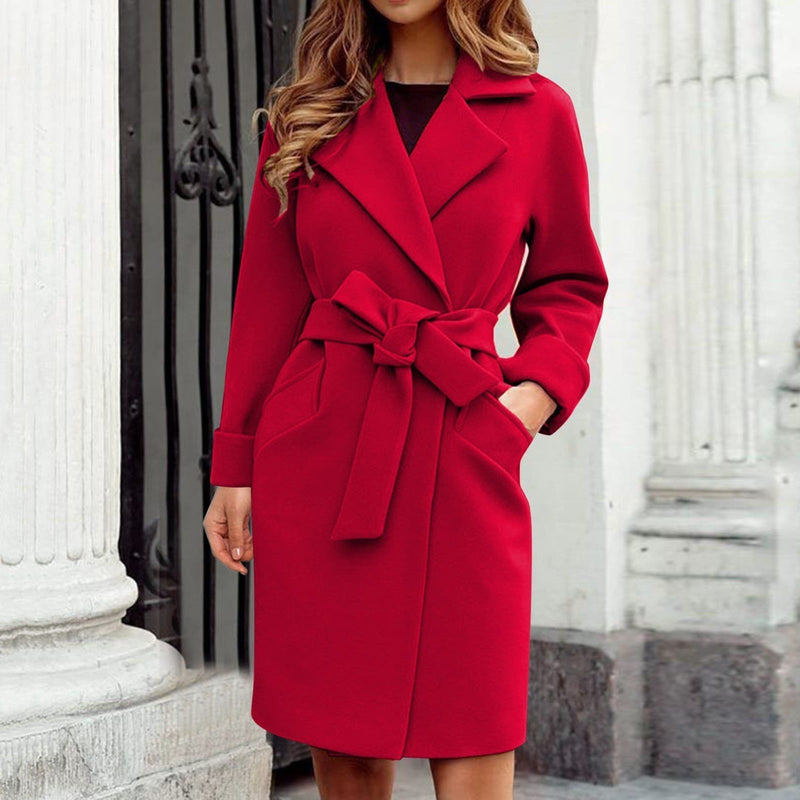 Warmer Eleganter Moderner Trench Damen Klassischer Mantel