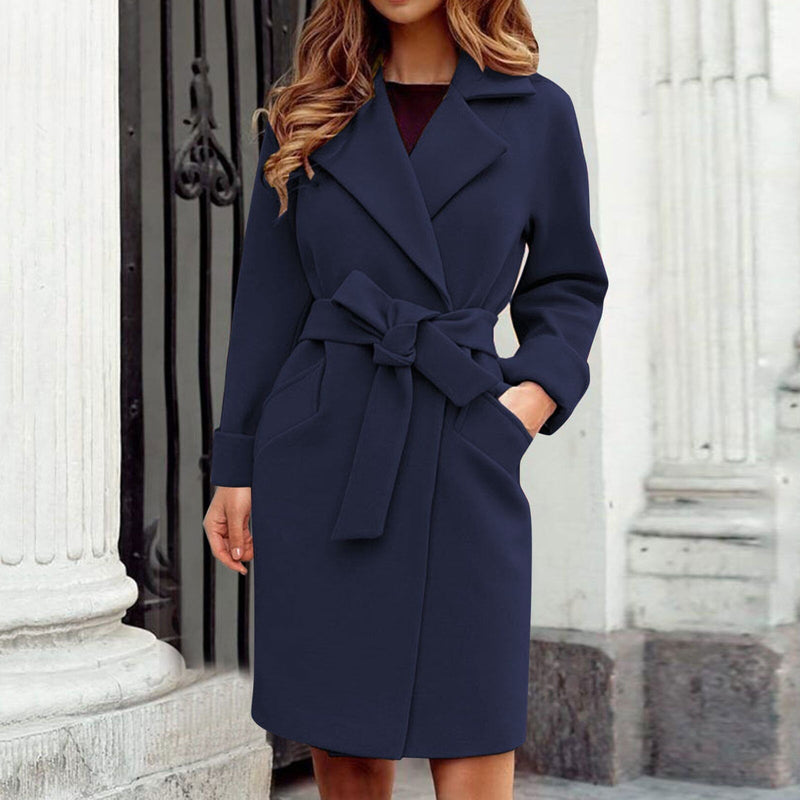 Warmer Eleganter Moderner Trench Damen Klassischer Mantel