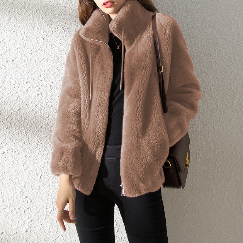 Warmer Weicher Teddy Für Bequeme Modisch Damen Mantel