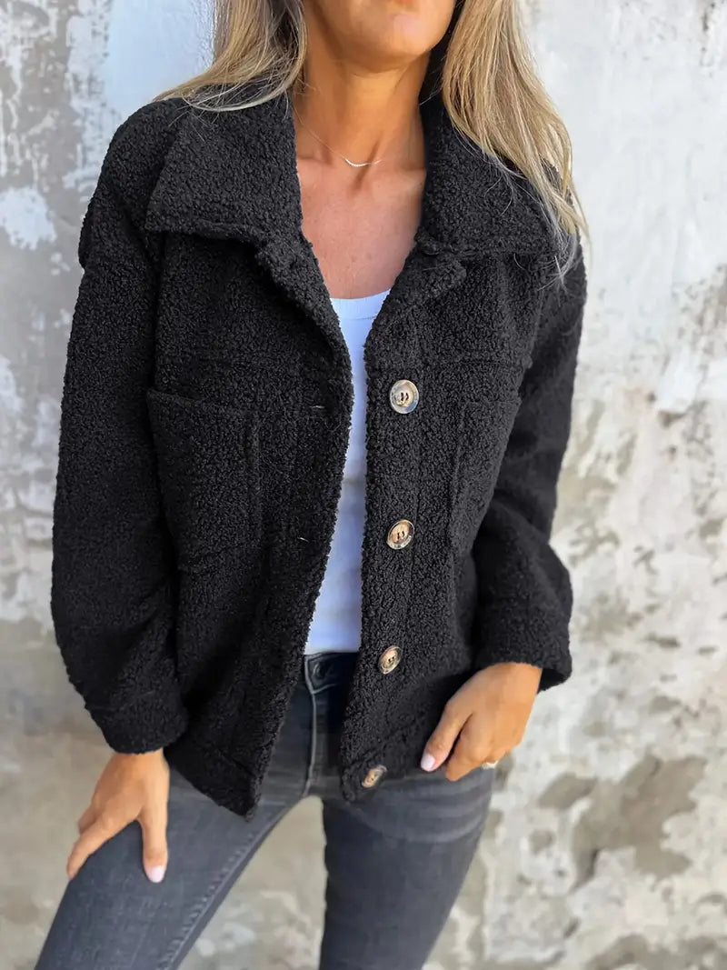 Warmer Weicher Teddy Mantel Für Damen Bequem Mantel