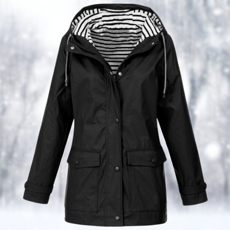 Wasserdichte Damen-Regenjacke mit Kapuze