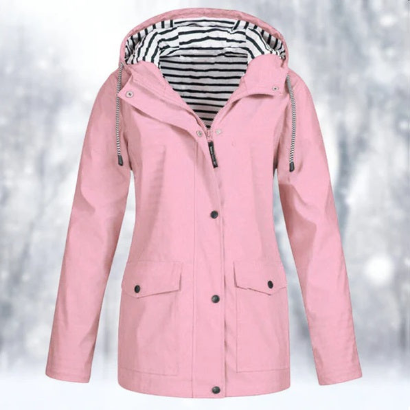 Wasserdichte Damen-Regenjacke mit Kapuze