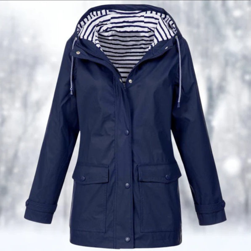 Wasserdichte Damen-Regenjacke mit Kapuze