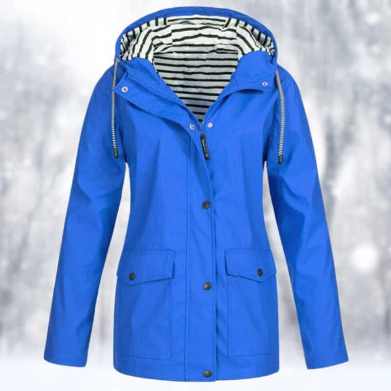 Wasserdichte Damen-Regenjacke mit Kapuze