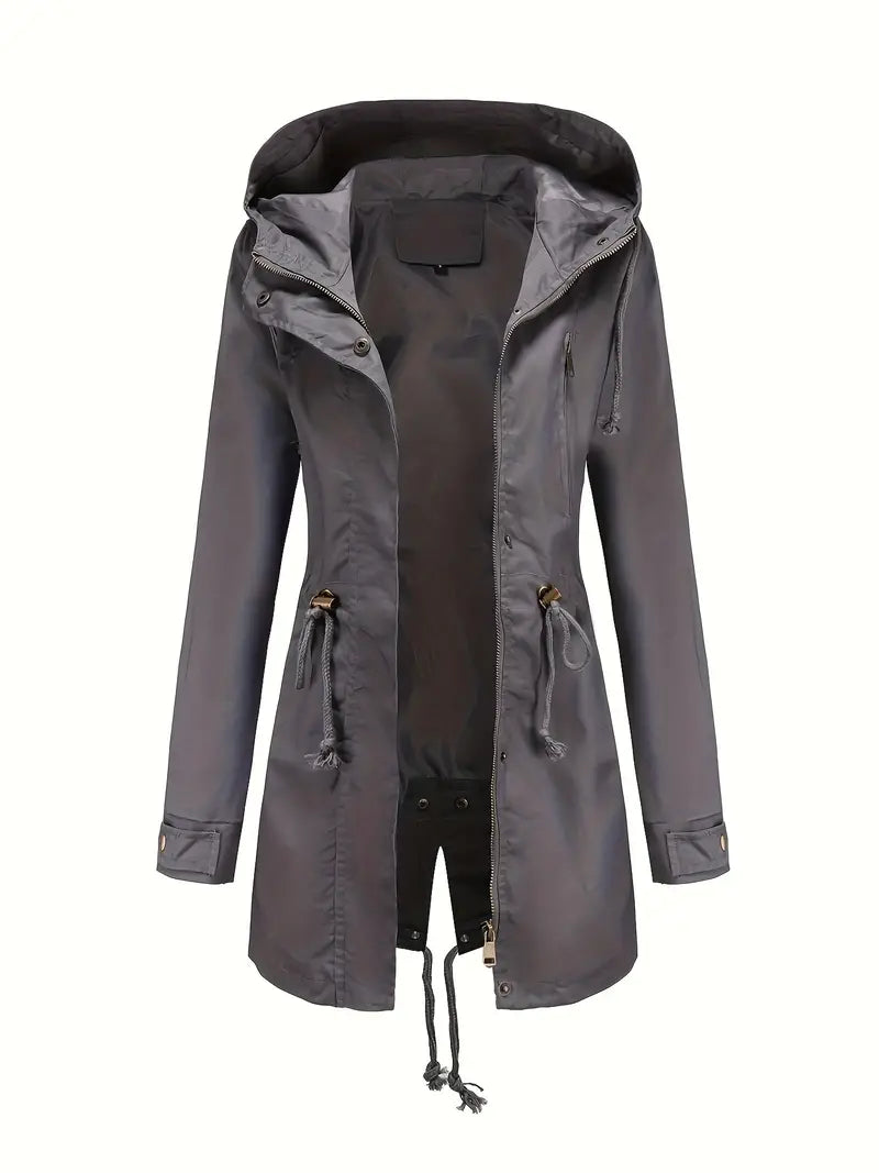 Wasserdichter Warmer Damen Bequemer Kapuze Trenchcoat