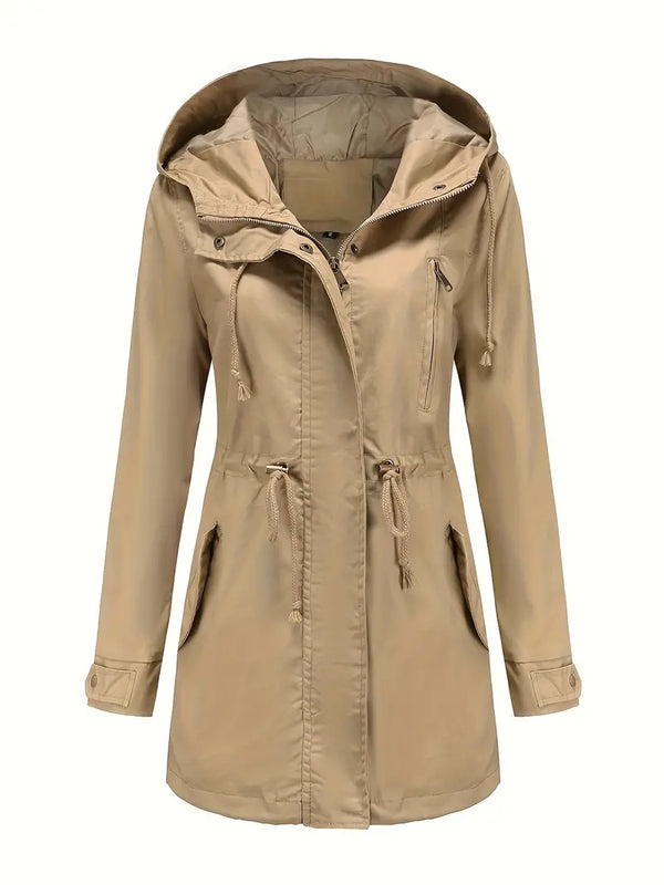 Wasserdichter Warmer Damen Bequemer Kapuze Trenchcoat
