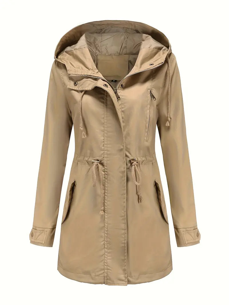 Wasserdichter Warmer Damen Bequemer Kapuze Trenchcoat