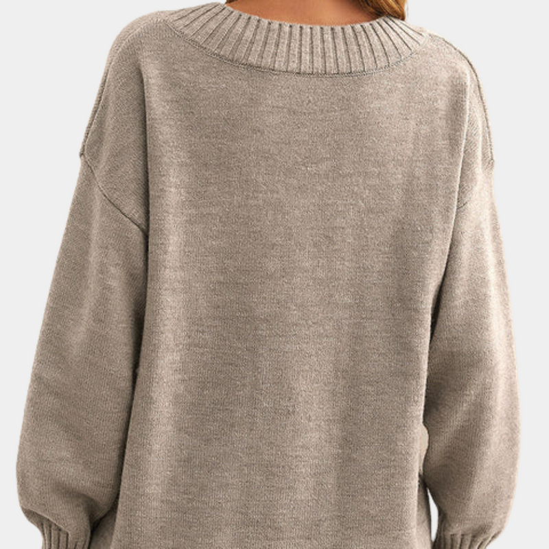 Weicher Damen-Pullover Mit V-Ausschnitt Für Elegante Anlässe