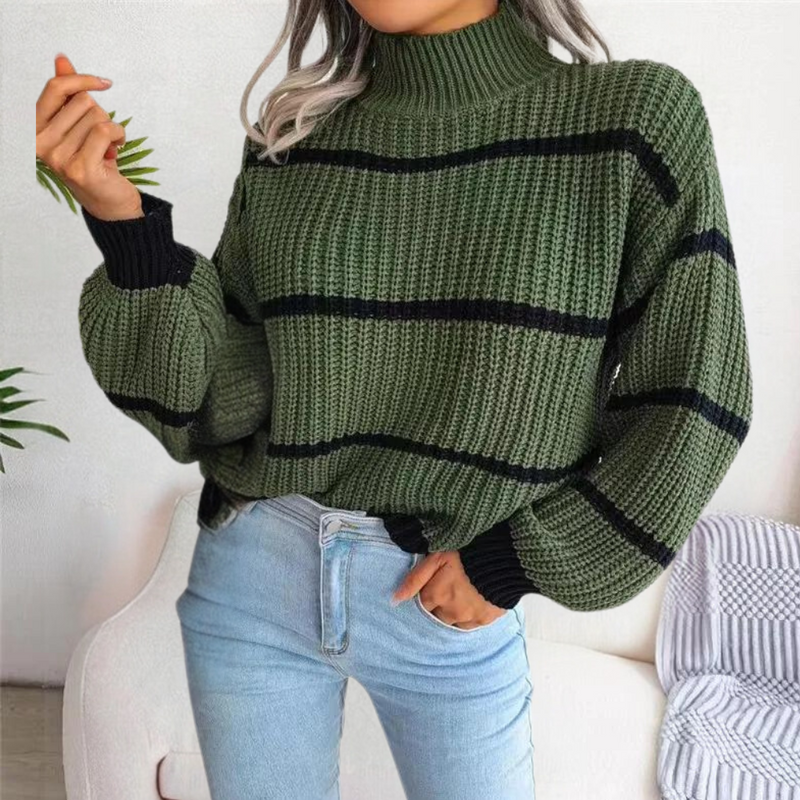 Weicher Damenpullover mit modernem Schnitt und hohem Kragen