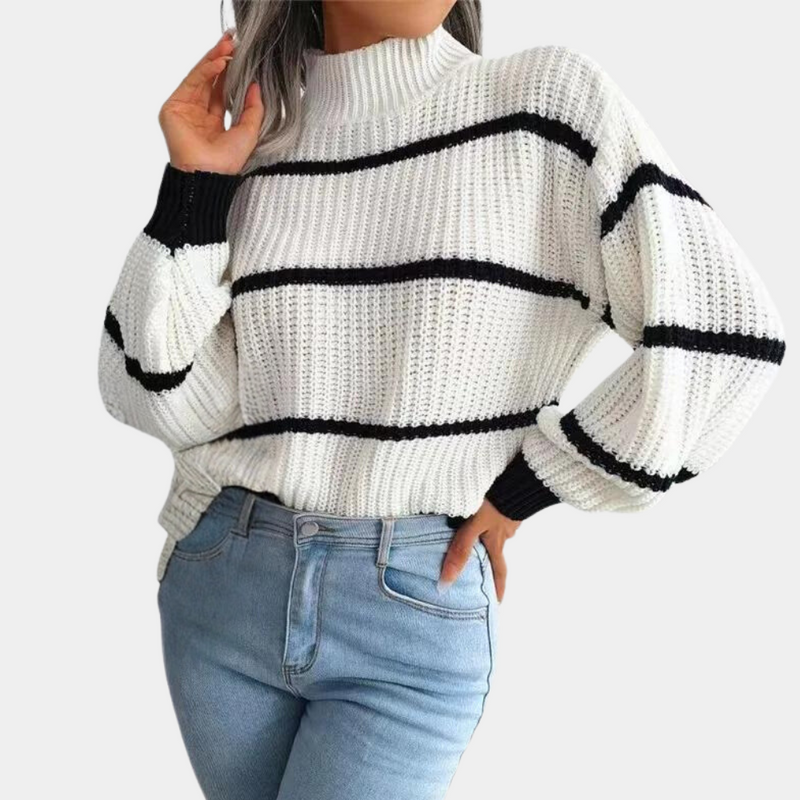 Weicher Damenpullover mit modernem Schnitt und hohem Kragen