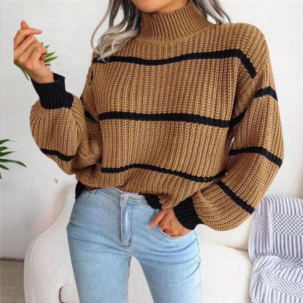 Weicher Damenpullover mit modernem Schnitt und hohem Kragen