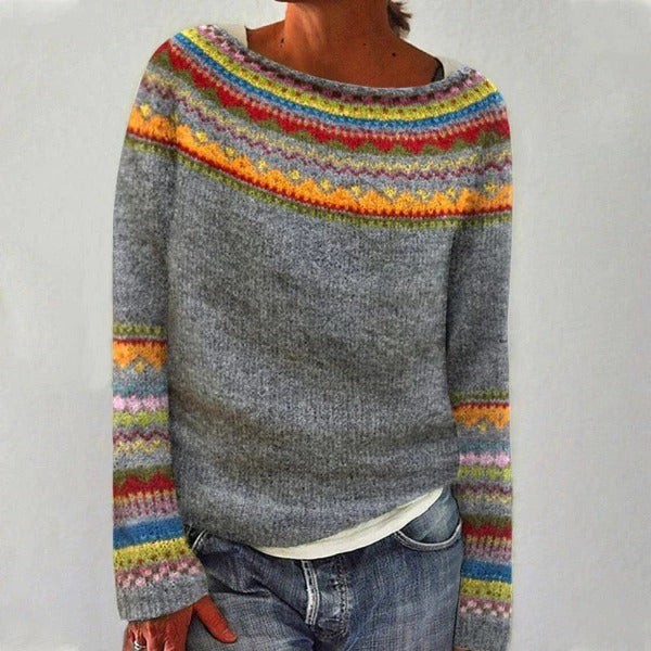 Weicher Gemusterter Strickpulli Für Gemütliche Tage