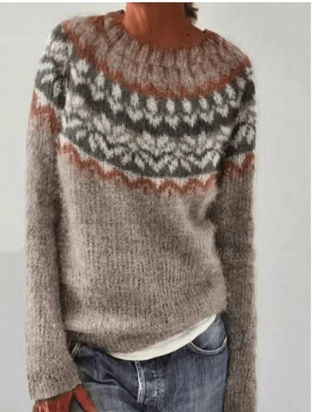 Weicher Gemusterter Strickpulli Für Gemütliche Tage