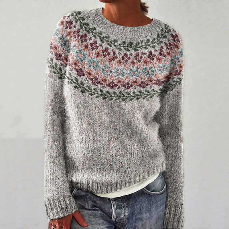 Weicher Gemusterter Strickpulli Für Gemütliche Tage