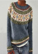 Weicher Gemusterter Strickpulli Für Gemütliche Tage