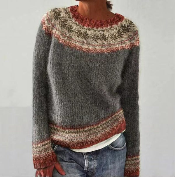 Weicher Gemusterter Strickpulli Für Gemütliche Tage