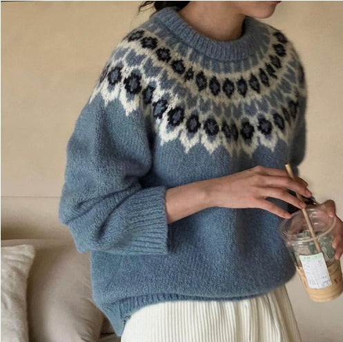 Weicher Jacquard-Pullover Für Komfort Und Stil