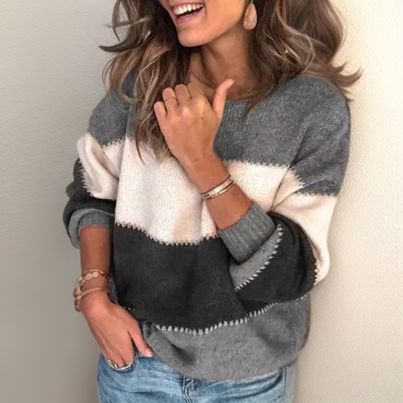 Weicher Pullover Mit Streifen Für Gemütliche Tage