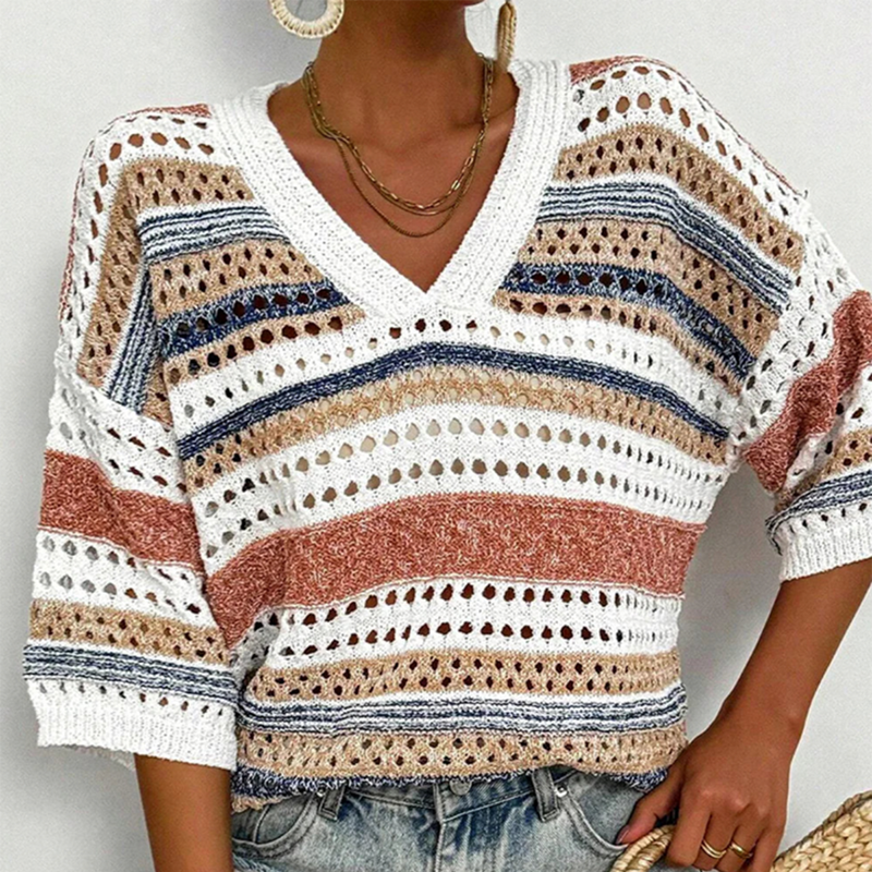 Weicher Pullover Mit V-Ausschnitt Für Jeden Tag
