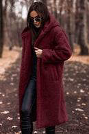 Weicher Übergroßer Damen Teddy Mantel Mit Kapuze Coat