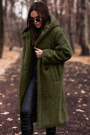 Weicher Übergroßer Damen Teddy Mantel Mit Kapuze Coat