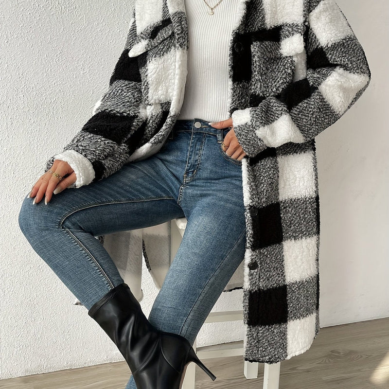 Weicher Warmer Kuscheliger Teddy Übergröße Eleganter Mantel