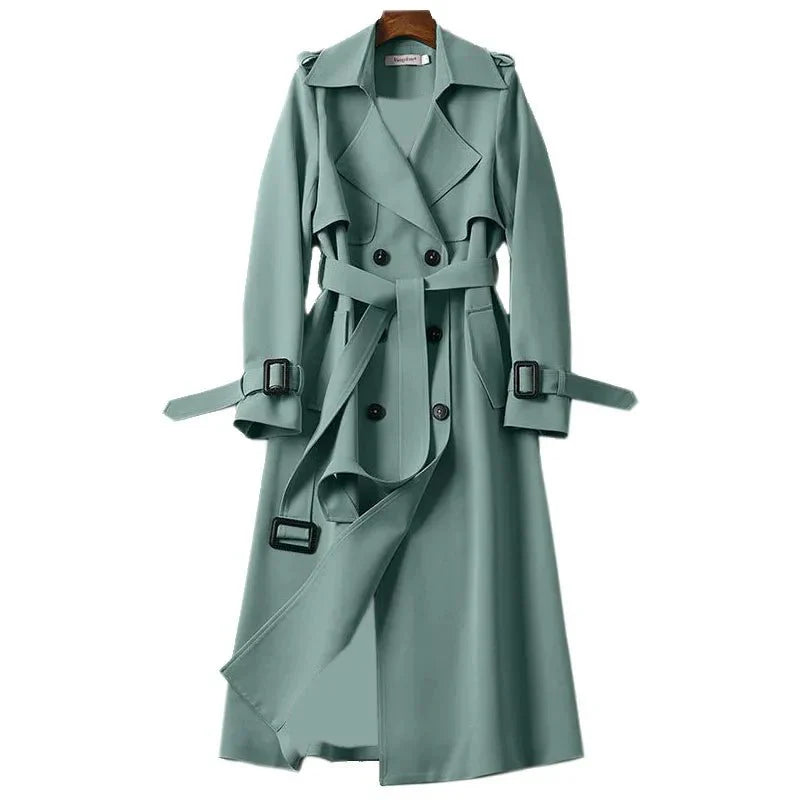 Zeitlos Eleganter Warmer Langer Leichter Trenchcoat