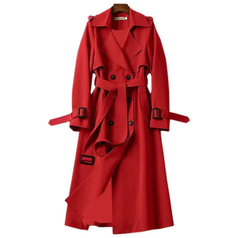 Zeitlos Eleganter Warmer Langer Leichter Trenchcoat