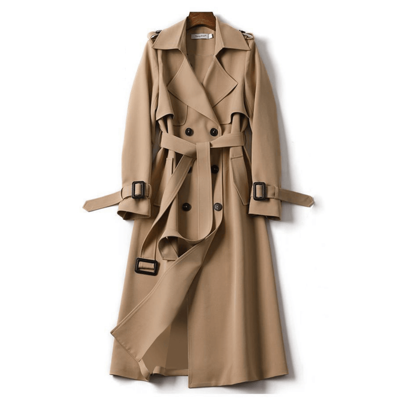 Zeitlos Eleganter Warmer Langer Leichter Trenchcoat